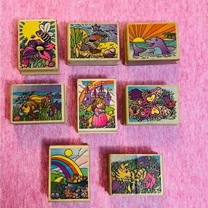 Pretty RARE 8pc Detailed Stamp Set